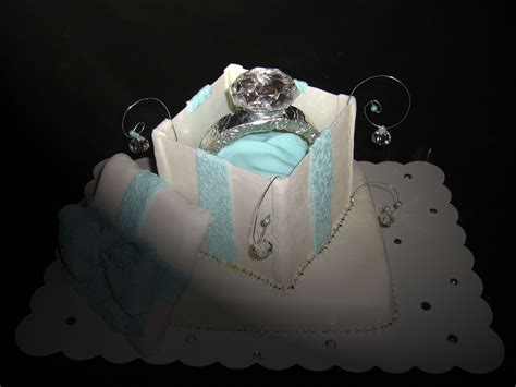 For my other creations engagement, ring ceremony theme 2 layer customized cake. Engagement Ring Cake - CakeCentral.com