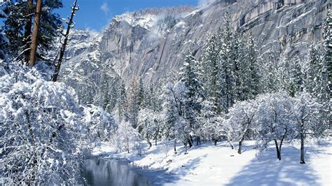 🥇 Landscapes Nature Winter Snow California Yosemite National Park