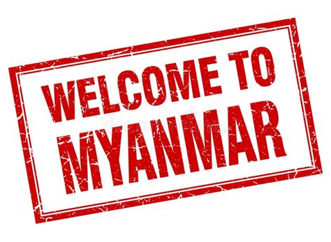 Welcome To Myanmar Stamp Stock Vector Illustration Of Banner 121054347