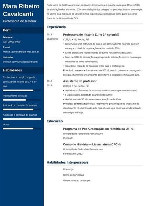 Modelo De Currículo De Professor Pronto E Como Fazer O Seu 2022