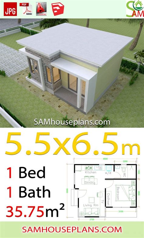 One Bedroom House Plans 6x6 With Shed Roof Tiny House Plans Easy In