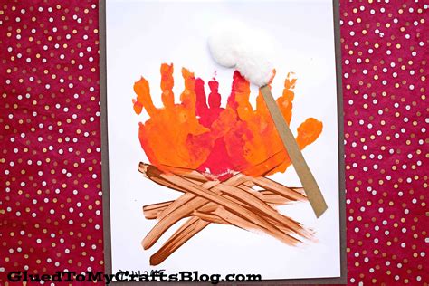 Handprint Campfire Keepsake On Paper Summer Kid Craft Crafts