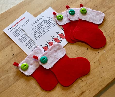 Five Red Stockings Preschool Christmas Flannel Board Stories Felt
