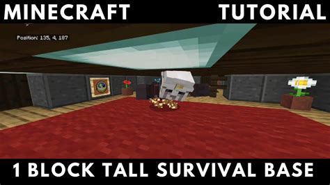 Minecraft 1 Block Tall Survival Base Tutorial Nojos Realm Youtube