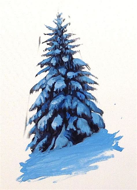How To Paint Snow Covered Trees With Acrylic Patricia Sinclairs