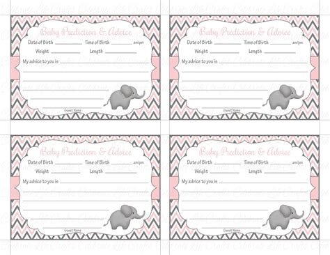 Free baby shower keepsake, wishes for baby, simple, instant download printable size: Baby Shower Prediction and Advice Cards Mommy Printable ...