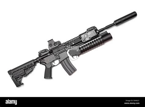 Ar 15 M4a1 Carbine With Holographic Sight M203 Grenade Launcher And