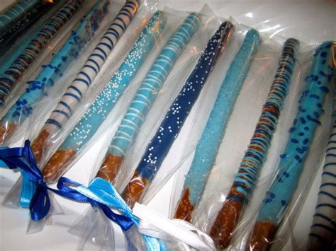 Items Similar To Chocolate Covered Pretzel Rods Blue And Navy Blue