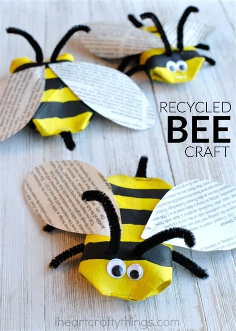 This Awesome Recycled Bee Craft Is A Cute Insect Craft Earth Day Craft