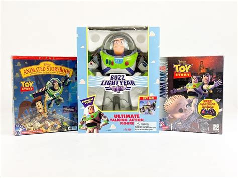 Lot Vintage Pixar Disney Buzz Lightyear Toy And Toy Story Cd Roms