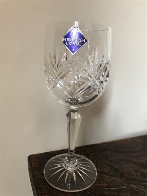 Set 4 Four Edinburgh Crystal Cut Glass Wine Claret Glasses Etsy