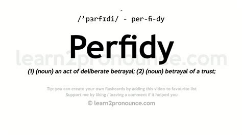 Pronunciation Of Perfidy Definition Of Perfidy Youtube
