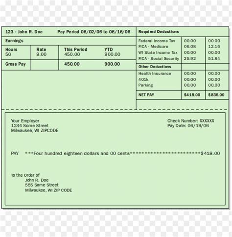 Payroll Check Template Free Pdf Template