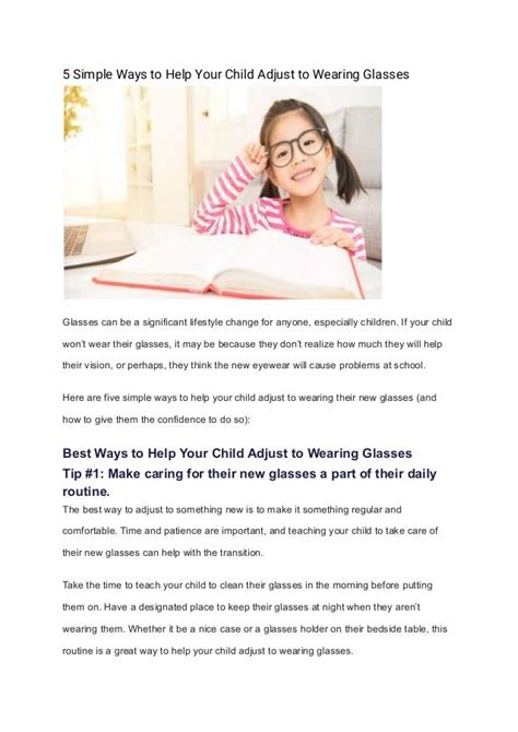 5 Simple Ways To Help Your Child Adjust To Wearing Glasses