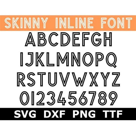 Skinny Inline Font Svg Ttf Inline Alphabet School Font Etsy