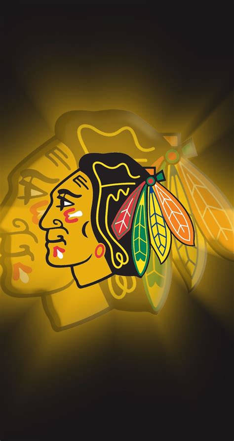 An Image Of The Chicago Black Hawks Logo On A Dark Background With