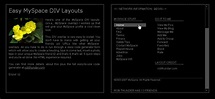 MySpace DIV Layouts, Plain MySpace Layouts, Easy-to-Use Overlays