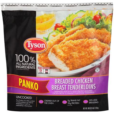 Continue until all chicken is breaded. Tyson Uncooked Panko Breaded Chicken Breast Tenderloins ...