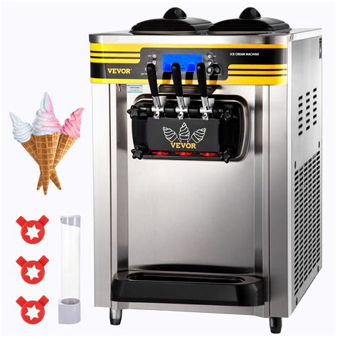 Vevor Machine à Crème Glacée Molle 22 30lh 2350w Machine à Glace Italienne Trémie 6l Sorbetière