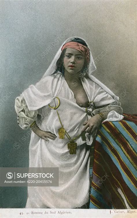 South Algerian Girl Displaying That Rare Phenomena A Third Nipple She Is Wearing A Fine White