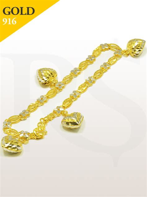 We provide you with timely and accurate gold price, gold price history charts for the past 1 days, 3 days and up to 30 days. Bracelet Heart Charms 916 Gold 12.6 gram | Buy Silver Malaysia