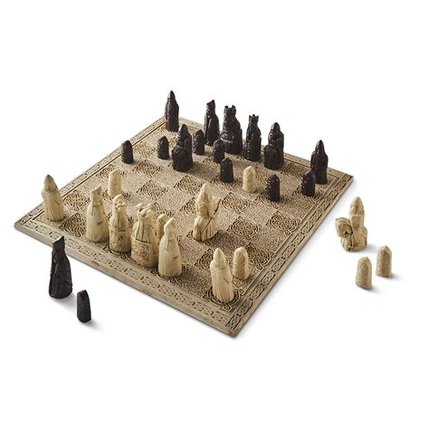 The Handcrafted Isle Of Lewis Classic Chess Set Hammacher Schlemmer