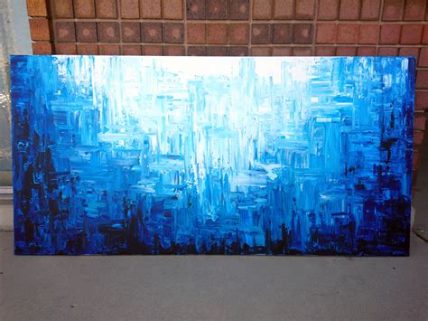 Original Blue Abstract Painting Large Canvas Art Abstract Blue Etsy