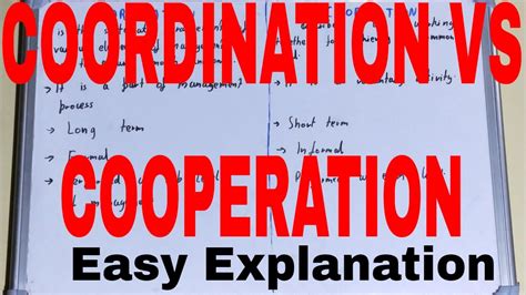 Coordination Vs Cooperationdifference Between Coordination And