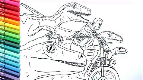 Indoraptor jurassic worl d coloring page. Drawing and Coloring Jurrasic World Raptor and Motorbike ...
