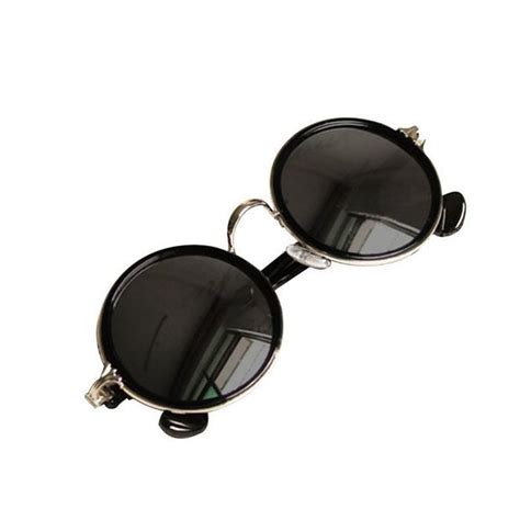Funoc Retro 90s Womens Round Lens Sunglasses Goggles Steampunk Grunge