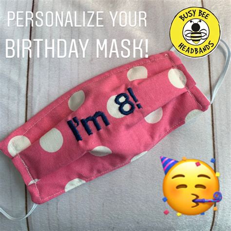 Happy Birthday Mask Adult And Child Sizes Birthday Face Mask Etsy