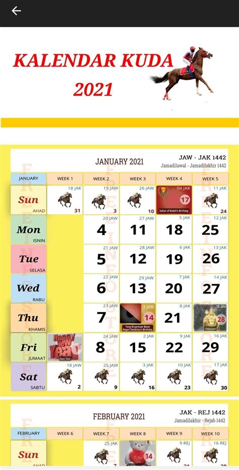 Kalendar Kuda 2021 Calendar Inspiration Design