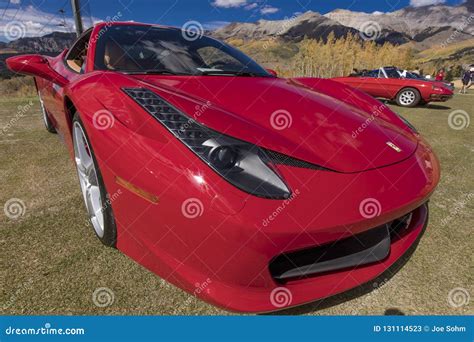 Red Ferrari At Telluride Autumn Car Show Editorial Stock Photo Image