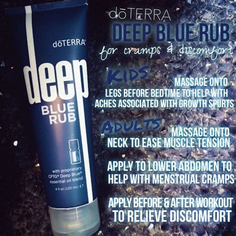 Doterra deep blue rub is a topical cream formulated with deep blue soothing blend of cptg certified pure therapeutic grade essential oils, natural plant extracts, and additional helpful ingredients that provides a comforting sensation of cooling and warmth to problem areas. DoTerra Deep Blue Rub Lotion 4oz — Healthy Life Chiropractic