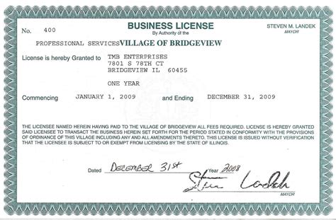 Business License Template Download