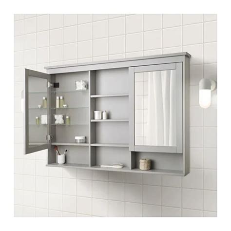 ], with resolution 1024px x 768px. HEMNES Mirror cabinet with 2 doors - gray 55 1/8x38 5/8 ...