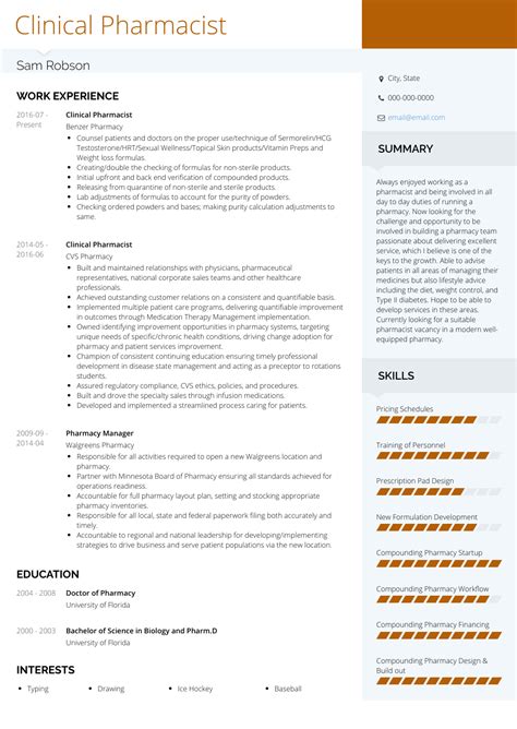 Provide formatting tips and mistakes to avoid. Pharmacist - Resume Samples and Templates | VisualCV