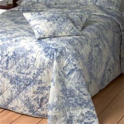 I've freshly hand washed this gorgeous textile and it's ready to use! Toile de Jouy Blue Quilted Bedding. Single Bedspread Size ...