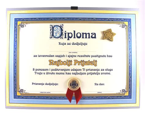 Diploma Najbolji Prijatelj Cmok