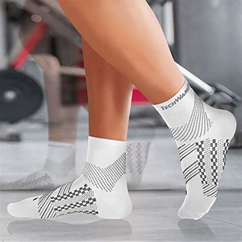 Techware Pro Compression Socks Ankle Support For Men And Women With Arch Supports For Plantar