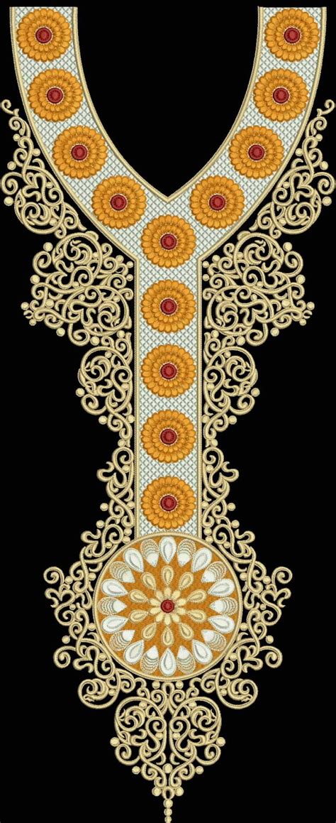 Neck Embroidery Designs And Sequins Embroidery Designs