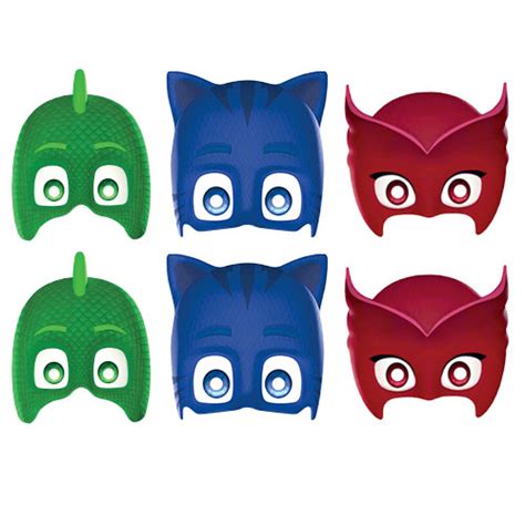 Pj Masks Cardboard Face Masks Pack Of 6 Partyrama