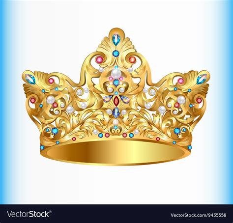 Royal Golden Crown Royalty Free Vector Image Vectorstock