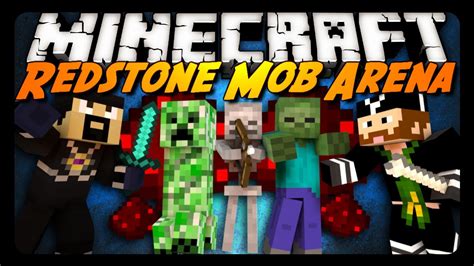 Minecraft Mini Game Redstone Mob Arena Pt 1 W Cavemanfilms Youtube