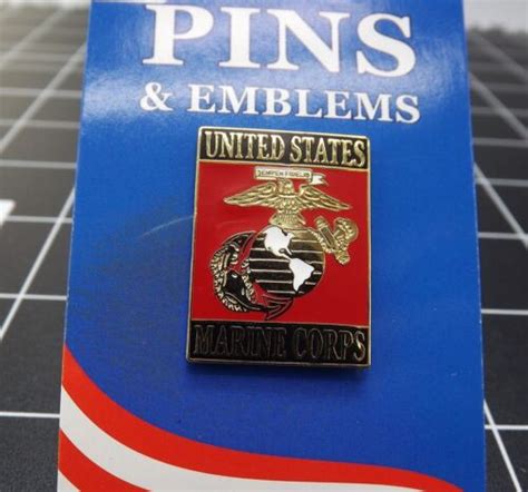 Brand New Lapel Pin United States Marine Corps Usmc Rectangle Red