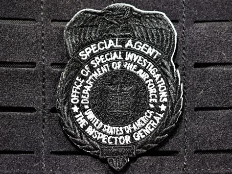 Tactical Black Osi Badge Patch Velcro Backed Tactically Suited