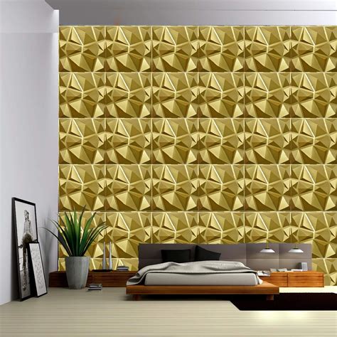 Diamond Drywall Clad 3d Pvc Wall Panel Golden Color Rs 225 Piece