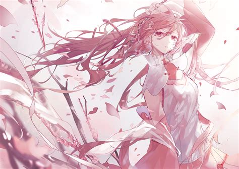 Anime Anime Girls Vocaloid Sakura Miku Hatsune Miku Cherry Blossom Wallpaper Resolution