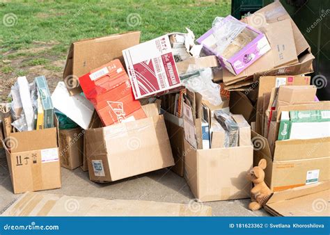 Garbage From Cardboard Is Collected Separately Editorial Photography