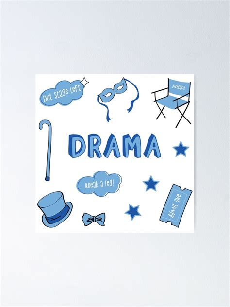 Light Blue Drama School Subject Sticker Pack Poster By The Goods